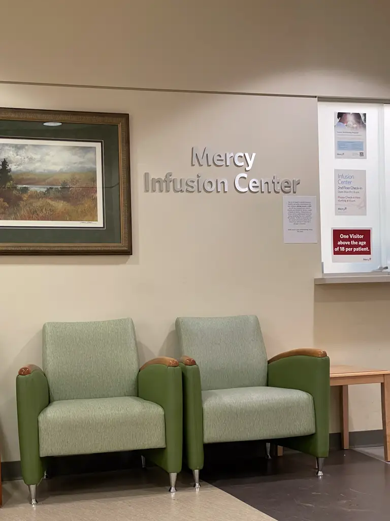 My first chemotherapy - waiting outside the infusion center for my lab results to come back.