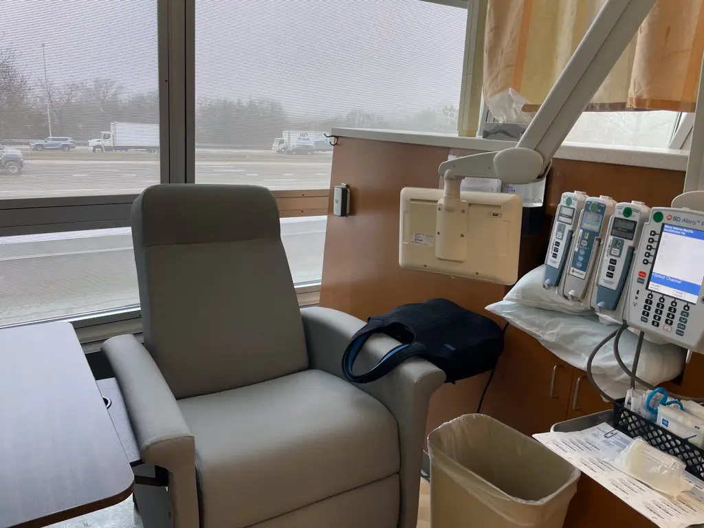 My first chemotherapy - My comfy chair in the infusion center.